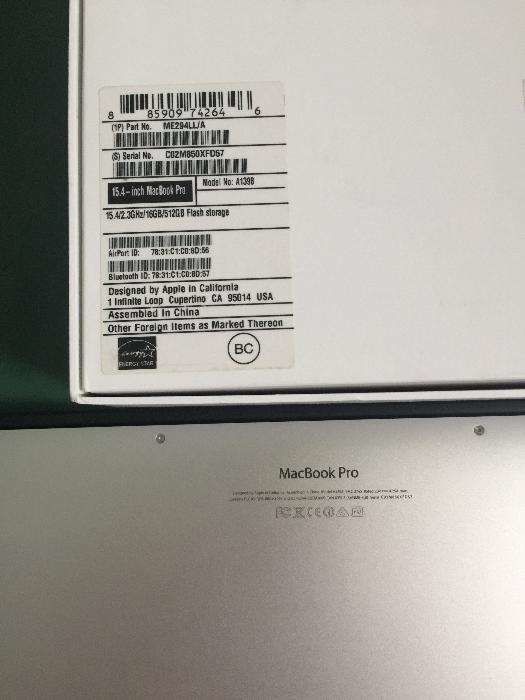  MacBook Pro Retina LATE 2013 15