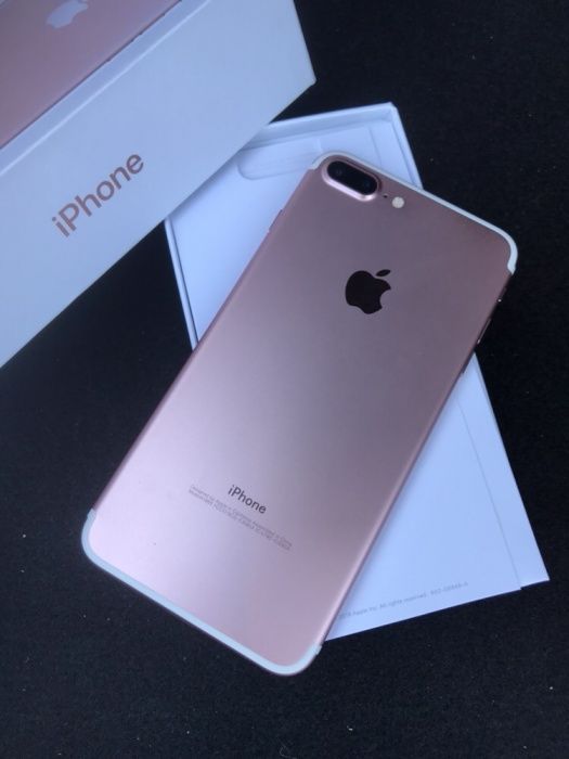 Идеальный iPhone 7 Plus + 128Gb, Neverlock, Rose gold, рабочий 