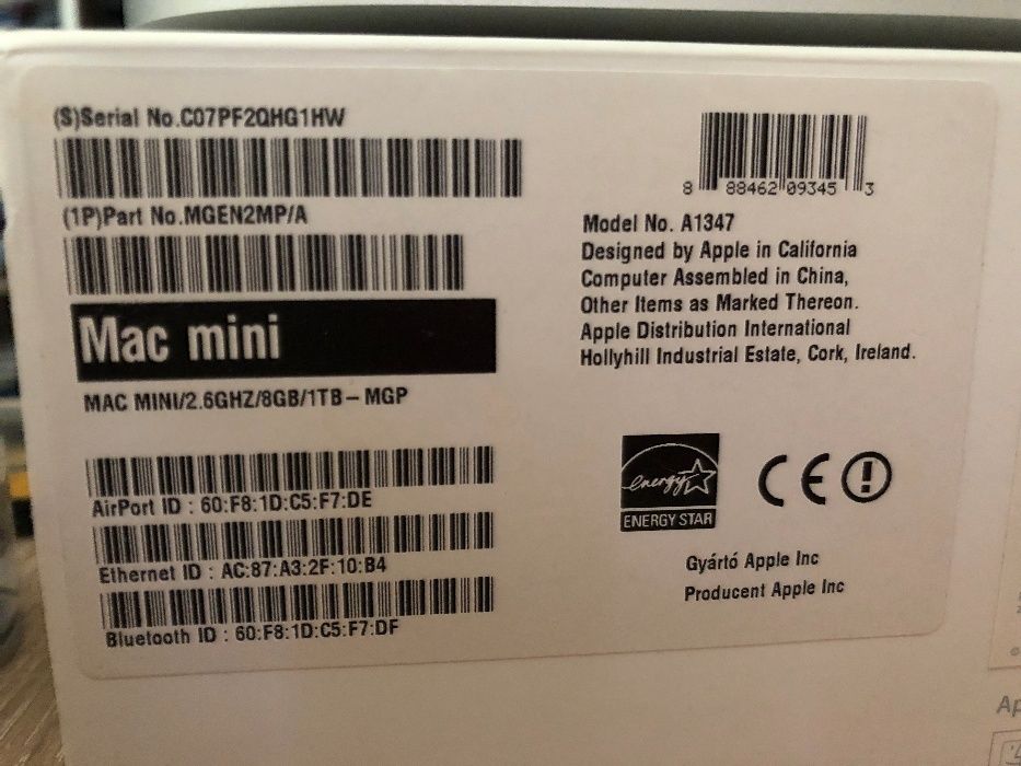 Apple Mac Mini (A1347) Late 2014 - SSD 120GB/1TB HDD, 8GB RAM, 2.6GHz 