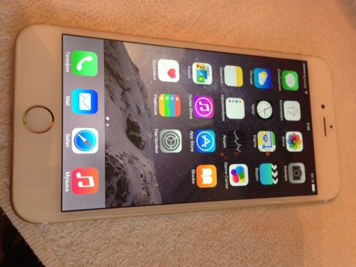 IPhone 6 Plus,16Gb (Gold) NeverLock (IOS-8.1.2) 100% Оригинал-НЕ РЕФ! 