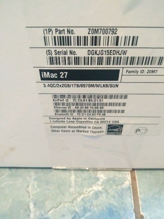 Apple iMac 27” 2011 Intel Core i7 S 3,4 GHz 16gb,HDD1Tb,2048GB відео. 