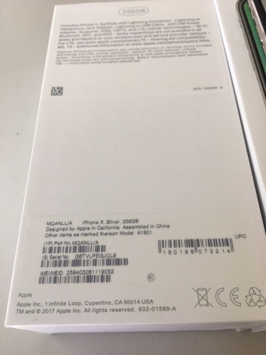 IPhone x 256 silver 