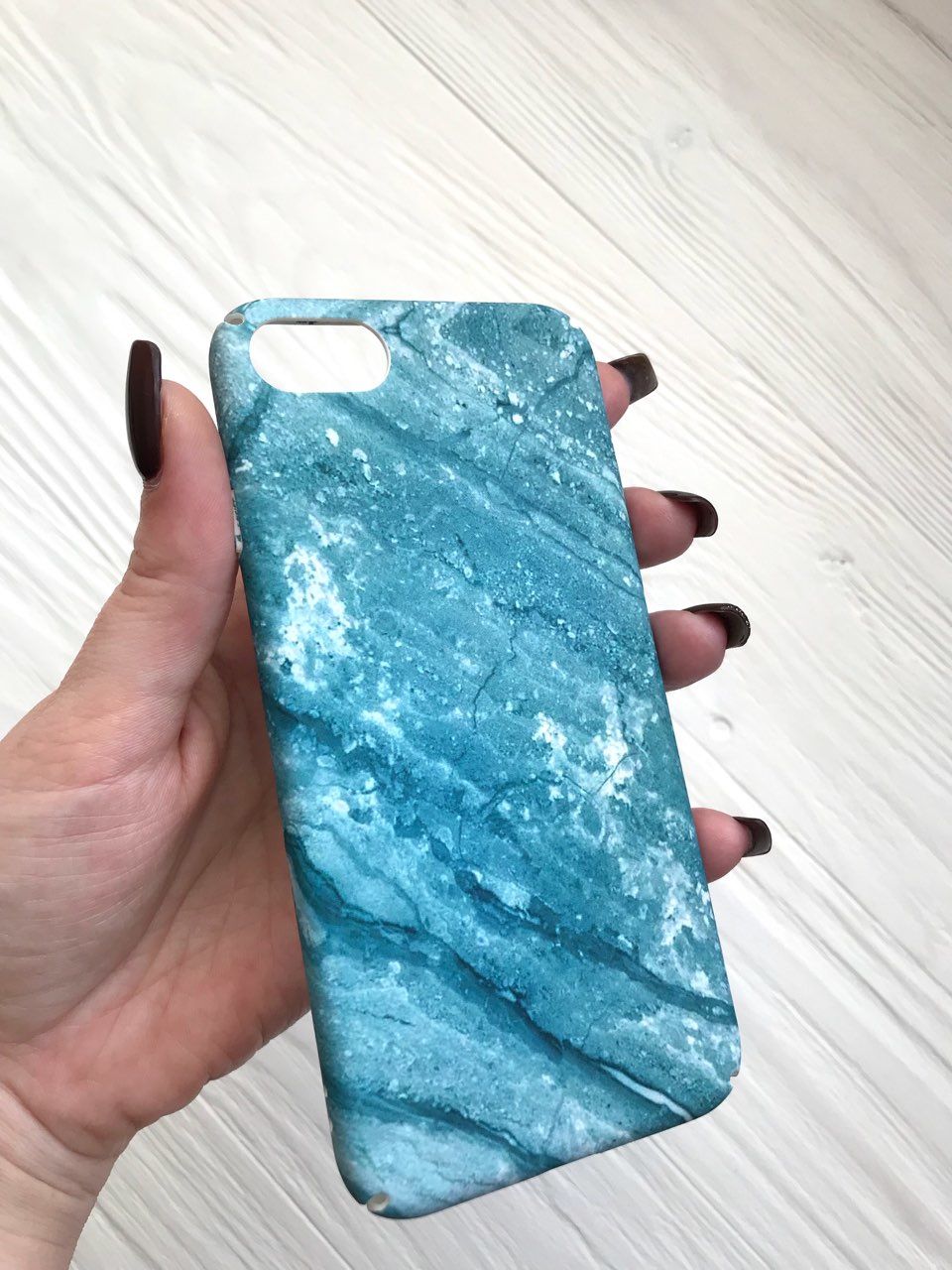 Пластиковый чехол для iPhone 7 / 8 мраморный серый