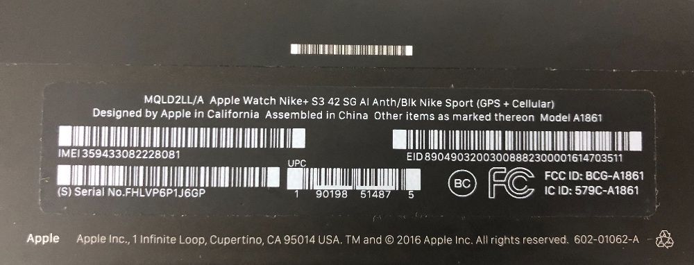 Apple Watch Series 3 Nike+ 42mm GPS+LTE Space Gray/Anthracite (MQLD2)