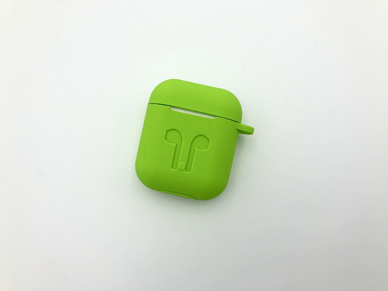 Чехол силиконовый для Apple AirPods Light Green +Карабин +Шнурок