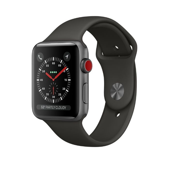 Apple watch 3 42 mm GPS + Cellular Space Gray Al. Case+Gray Sport Band